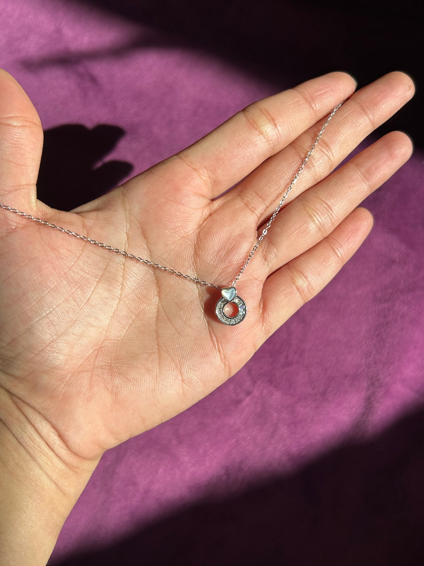 Premium Celestial Circle With Mop Heart Neckpiece By Siva Silver