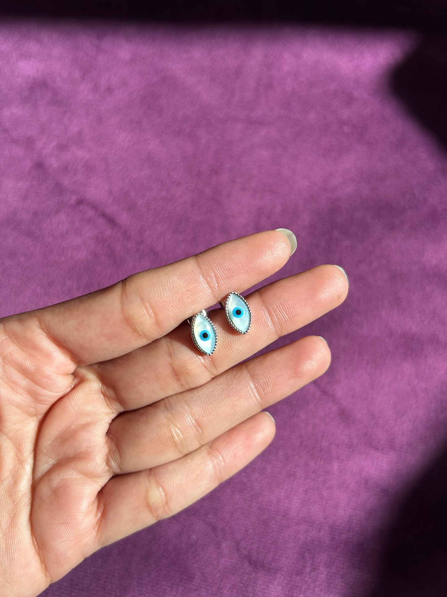 Premium Evil Eye Studs By Siva Silver