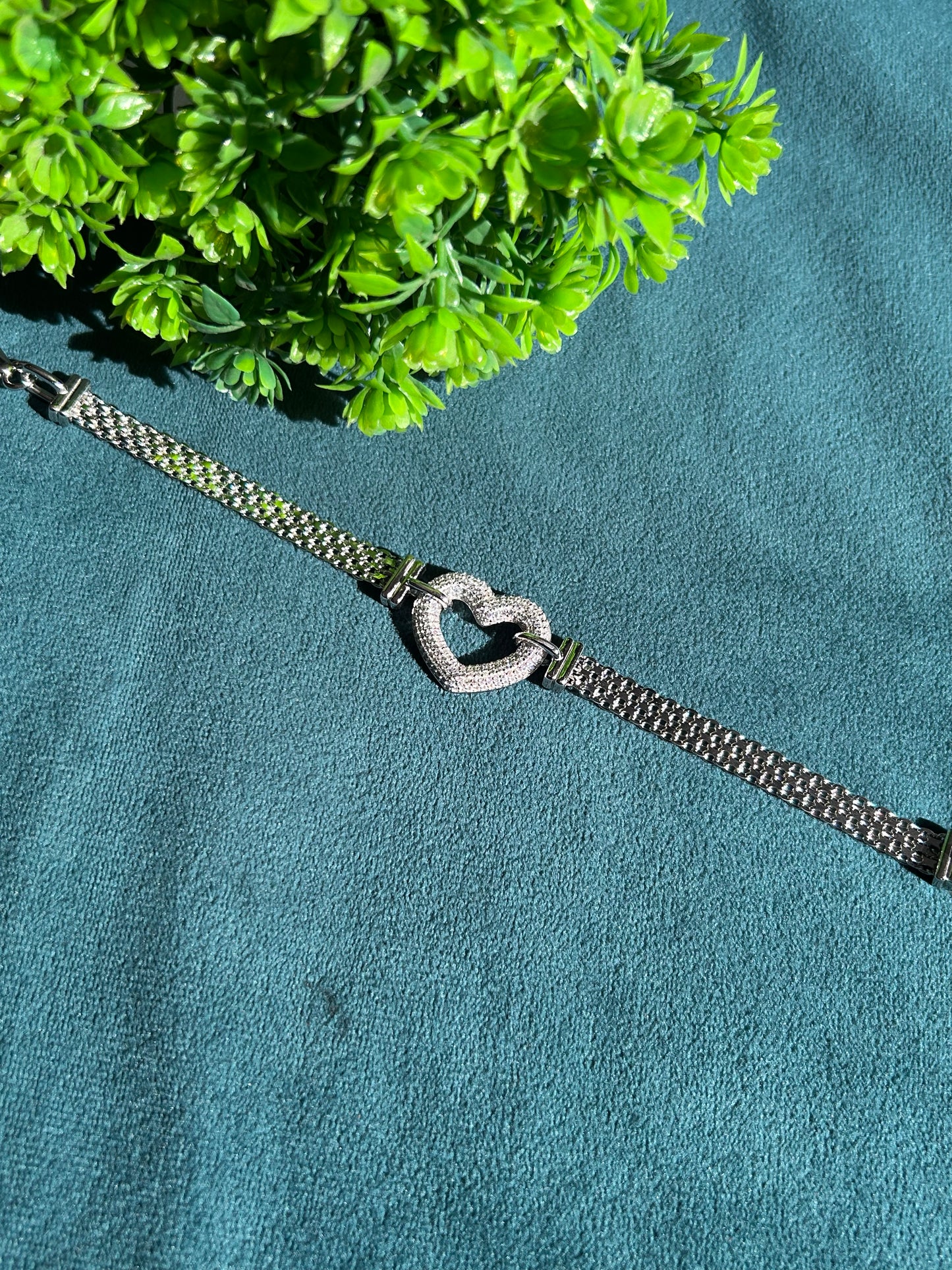 Premium Heart Chain Bracelet By Siva Silver