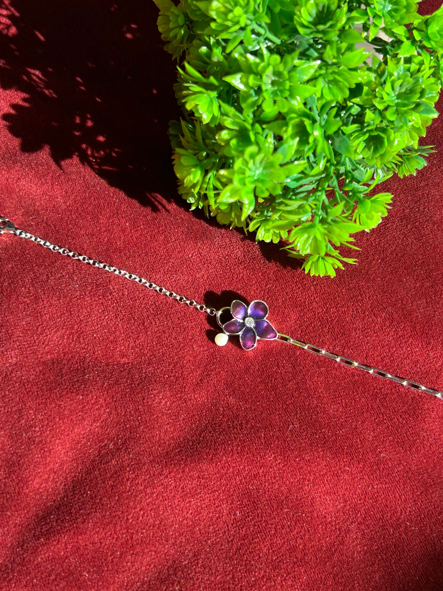 Premium Purple Glittery Bracelet By Siva Silver